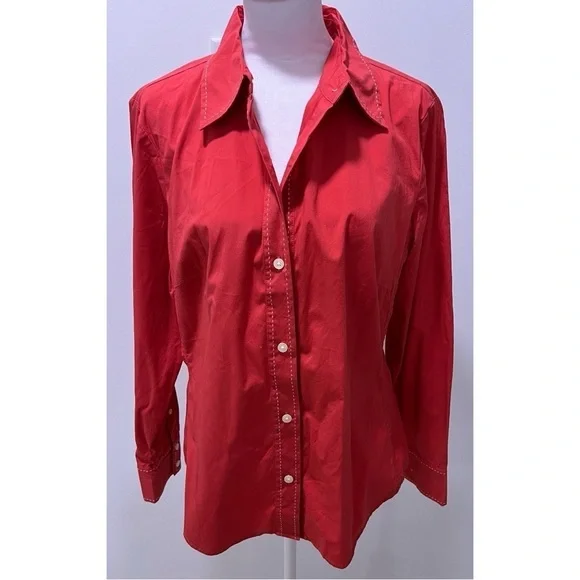 Gap red blouse deals